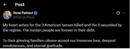 İŞTE BİR KANI BOZUK DAHA! PEHLEVİ’DEN ABD ASKERİNE KAHRAMAN YAKIŞTIRMASI!